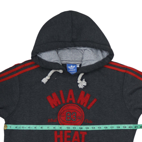 Adidas Men’s Grey Pullover Hoodie Miami Heat Embroidered L