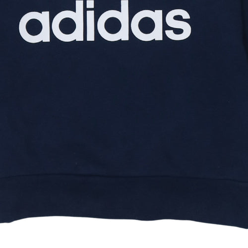 Adidas Boys Navy Blue Crew Neck Pullover Sweatshirt 13-14 Years Logo Print