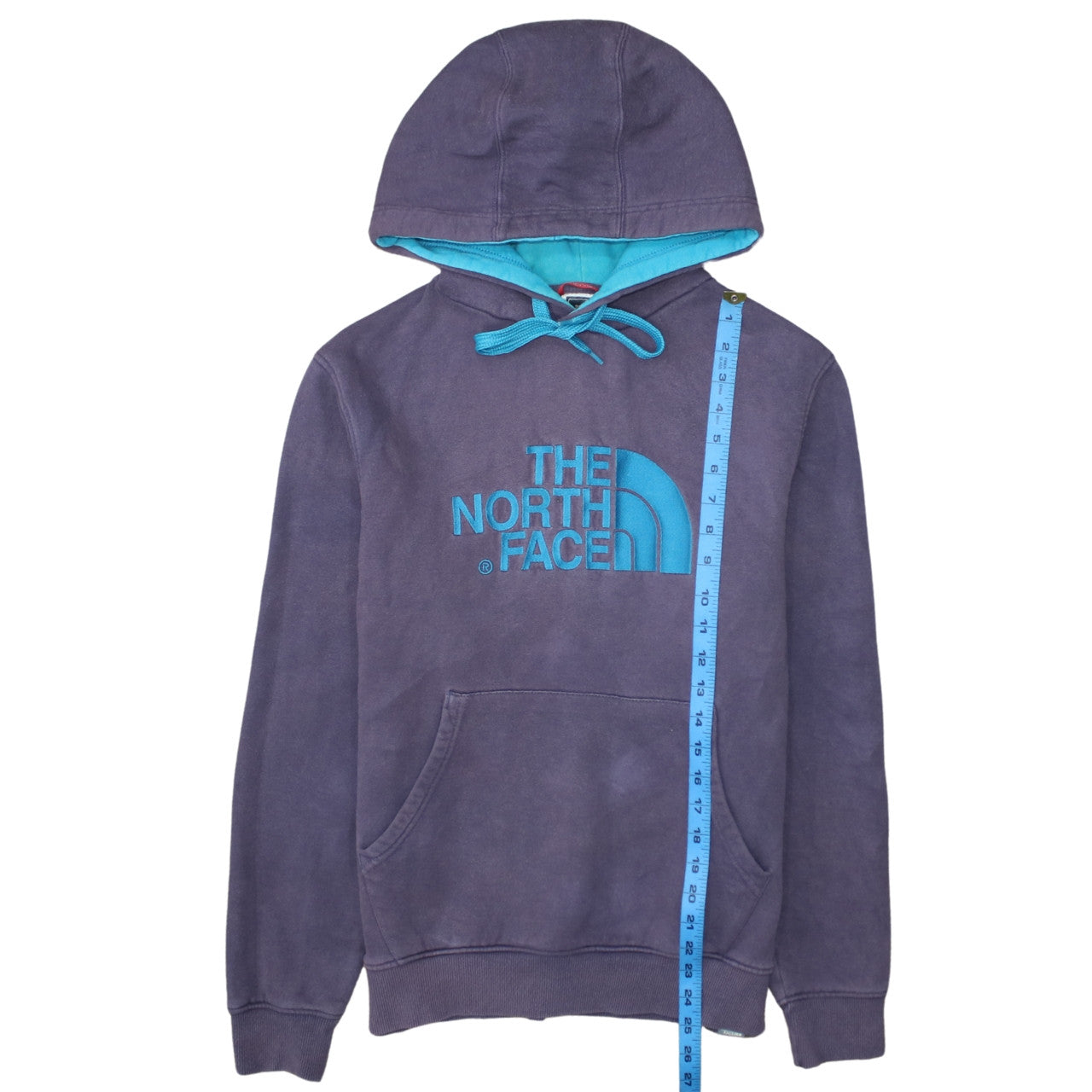 The North Face Men's Purple Pullover Hoodie Small Fleece Logo