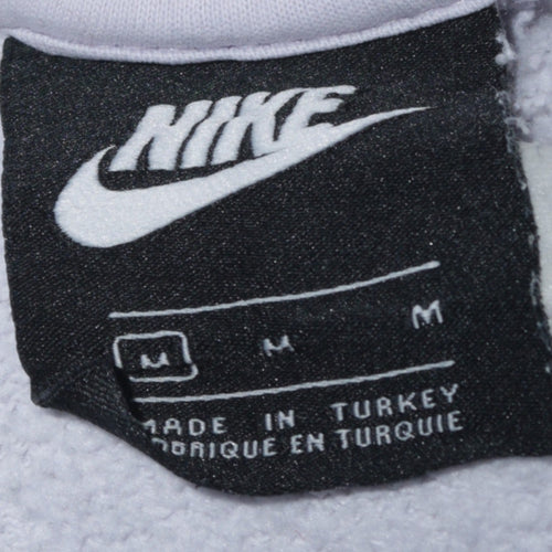 Nike Men's White Pullover Hoodie Medium Regular Fit Sports Style