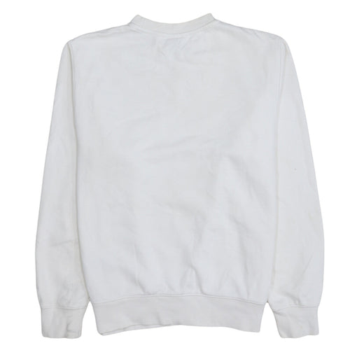 Nike Men's White Small Logo Pullover Sweatshirt Just Do It Crew Neck