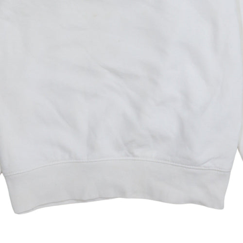 Nike Men's White Small Logo Pullover Sweatshirt Just Do It Crew Neck