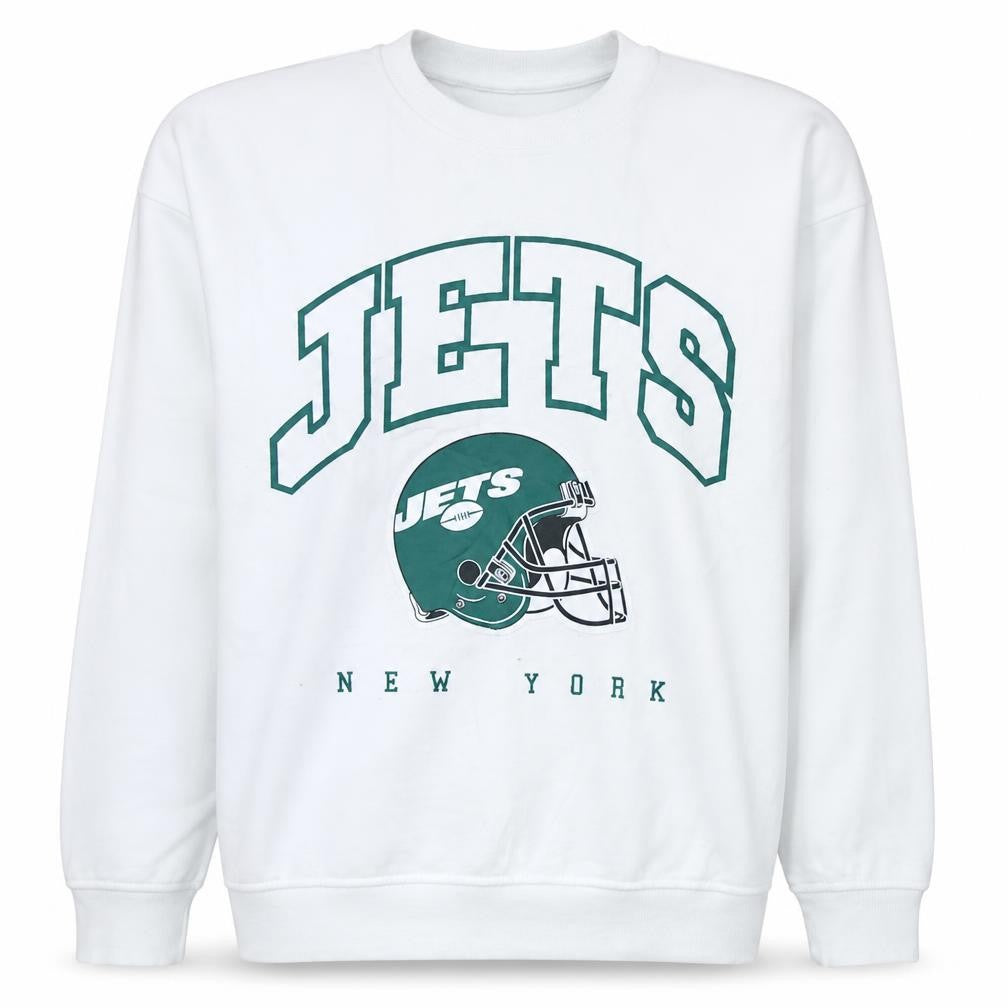 Front view of Primark NFL Women White 2XS Pullover Sweatshirt New York Jets Graphic