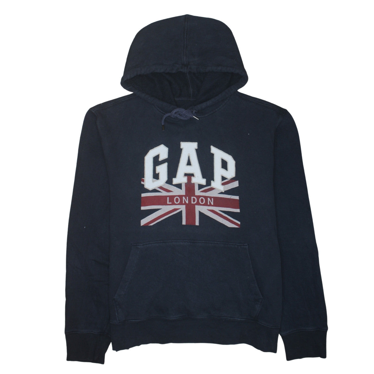 GAP Women Navy Blue XL Pullover Hoodie London Logo Union Jack Cotton