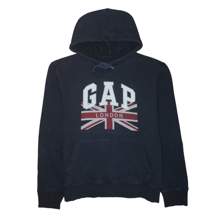 GAP Women Navy Blue XL Pullover Hoodie London Logo Union Jack Cotton