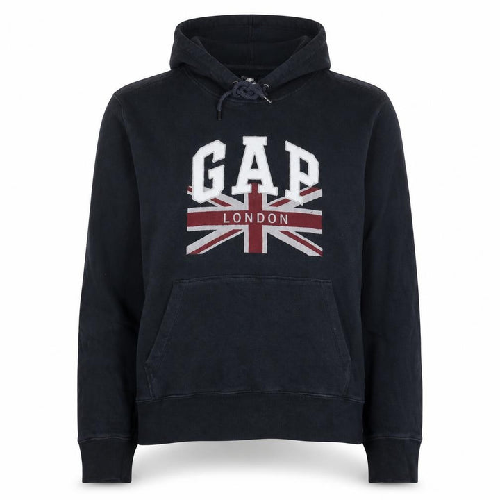 Gap Women Navy Blue XL Pullover Hoodie London Logo Union Jack Cotton