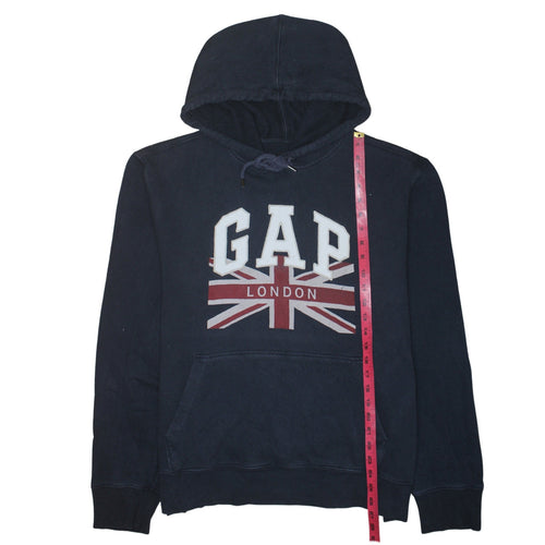 GAP Women Navy Blue XL Pullover Hoodie London Logo Union Jack Cotton
