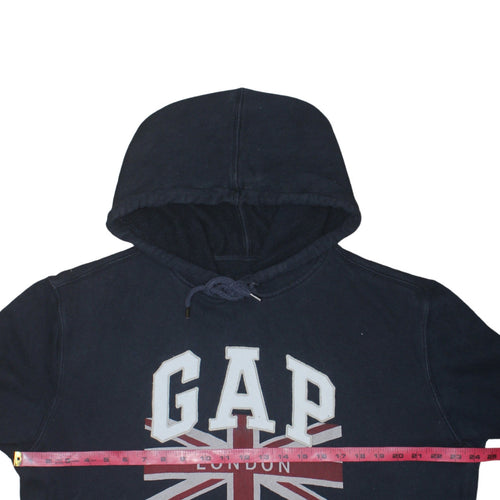 GAP Women Navy Blue XL Pullover Hoodie London Logo Union Jack Cotton