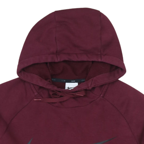 Nike Men's Red Dri-Fit Pullover Hoodie Small Logo Sportswear