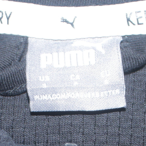 Puma Womens Black Full Zip Hoodie Size S Hooded Activewear