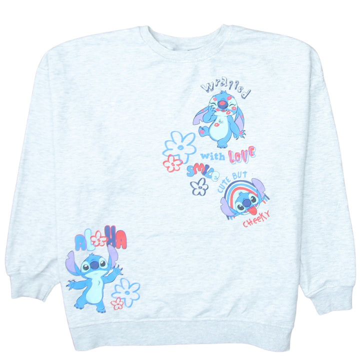 Disney Stitch Grey Graphic Pullover Sweatshirt L Unisex
