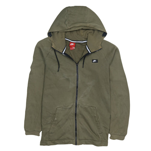 Nike Men's Green Full Zip Hoodie M Regular Fit Fleece Sweatshirt