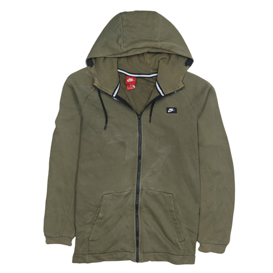 Nike Men's Green Full Zip Hoodie M Regular Fit Fleece Sweatshirt