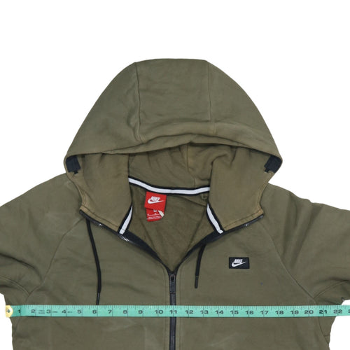 Nike Men's Green Full Zip Hoodie M Regular Fit Fleece Sweatshirt