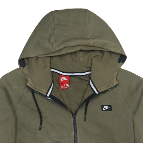 Nike Men's Green Full Zip Hoodie M Regular Fit Fleece Sweatshirt
