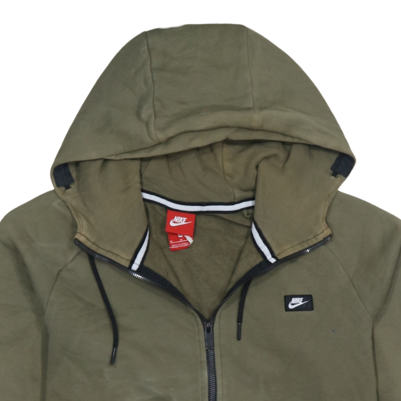 Nike Men's Green Full Zip Hoodie M Regular Fit Fleece Sweatshirt
