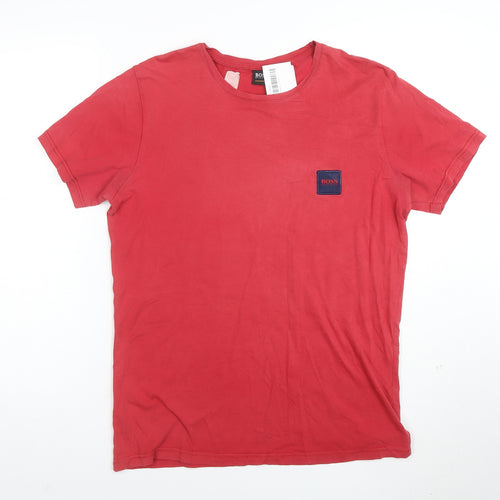 Hugo Boss Men’s Red Cotton Jersey Crew Neck Short Sleeve T-Shirt L