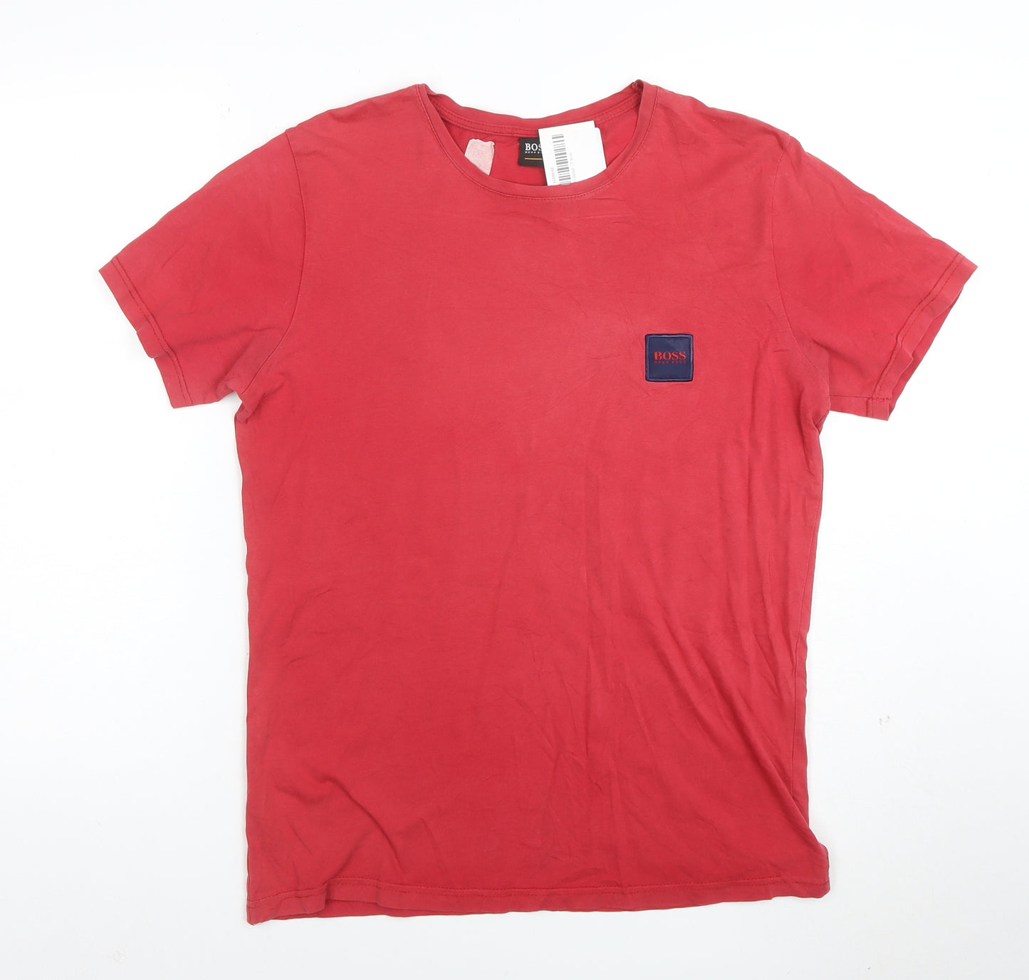 Hugo Boss Men’s Red Cotton Jersey Crew Neck Short Sleeve T-Shirt L