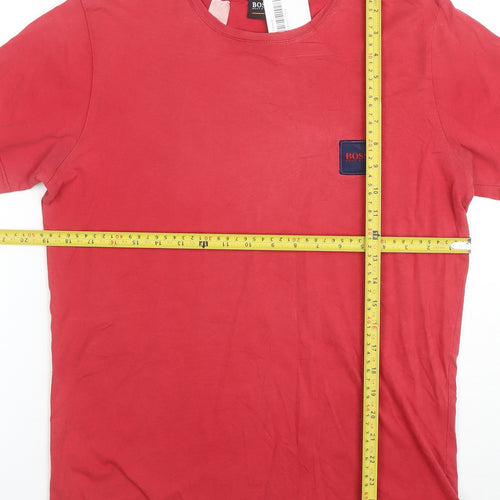 Hugo Boss Men’s Red Cotton Jersey Crew Neck Short Sleeve T-Shirt L
