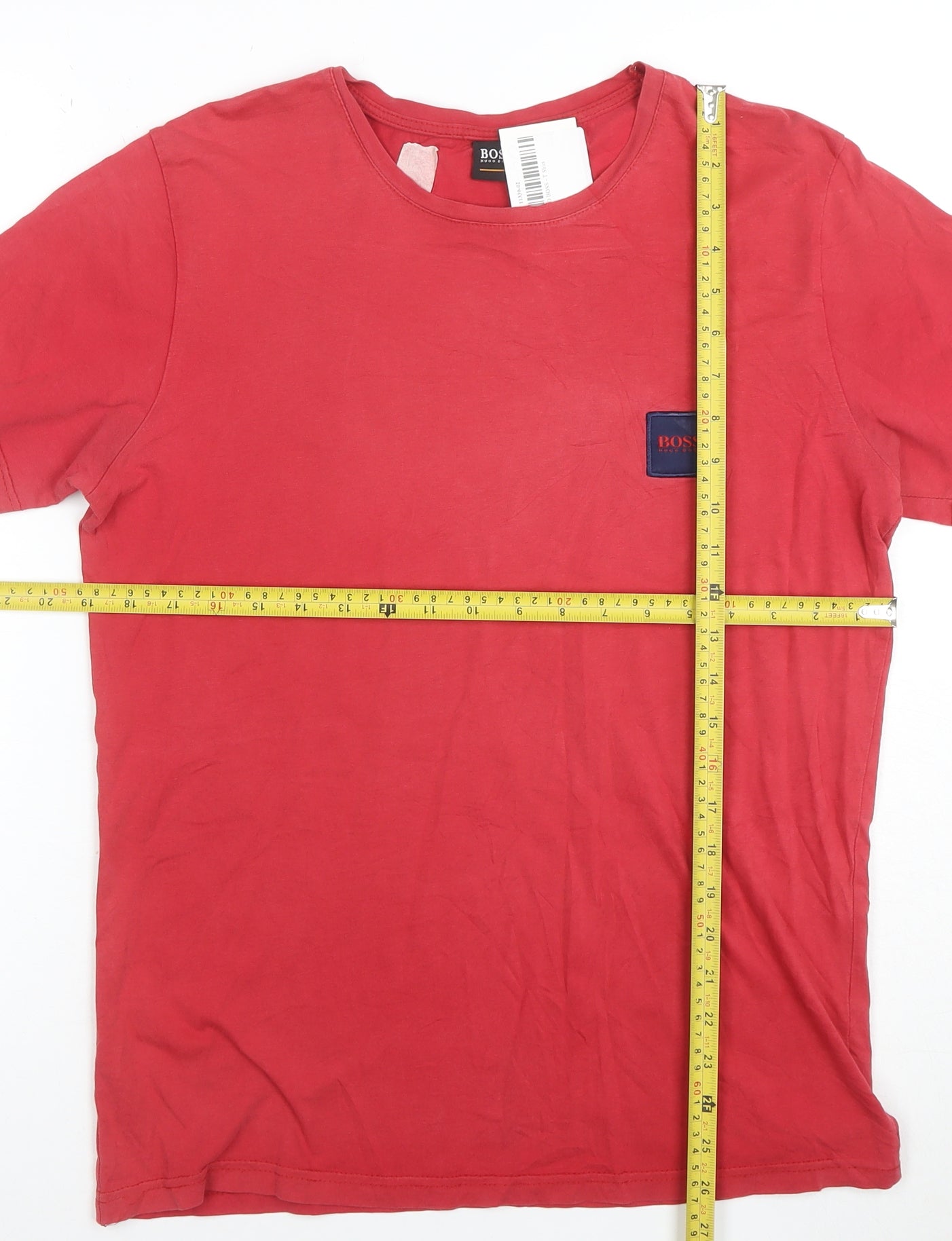 Hugo Boss Men’s Red Cotton Jersey Crew Neck Short Sleeve T-Shirt L