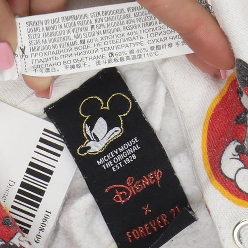 Disney x Forever 21 Unisex White Mickey Mouse Pullover Hoodie Size S