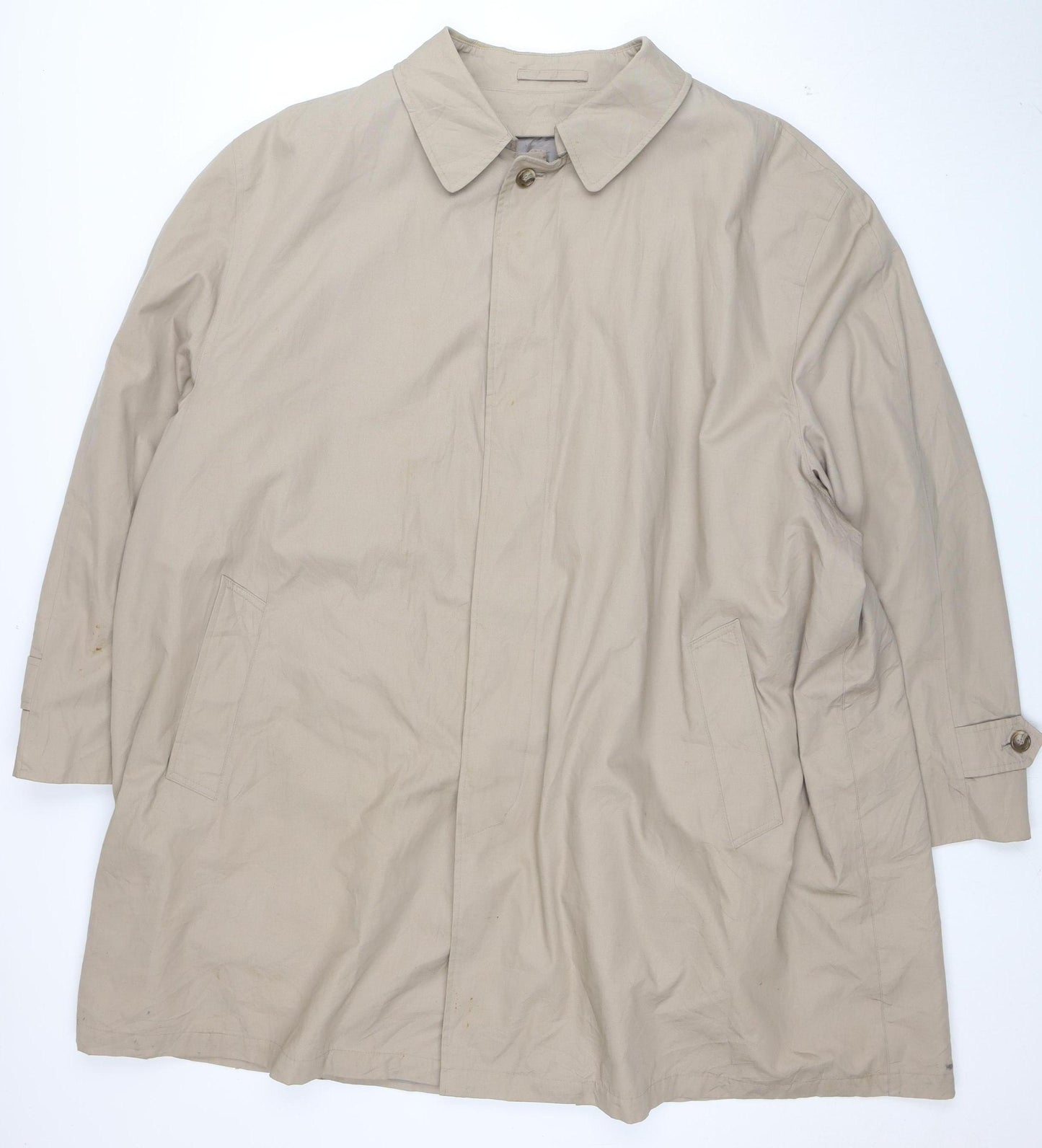 London Fog Men's Beige 4XL Regular Trench Coat Cotton Blend Lined Classic