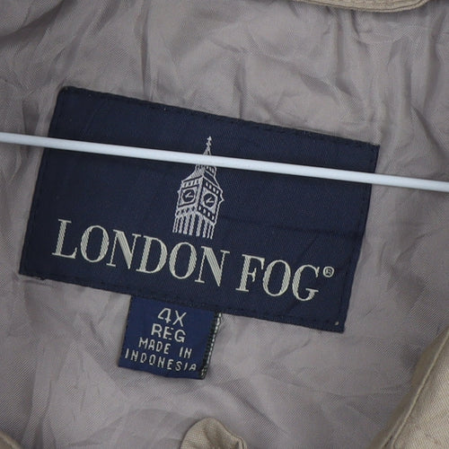 London Fog Men's Beige 4XL Regular Trench Coat Cotton Blend Lined Classic