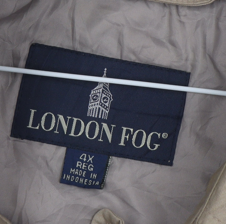 London Fog Men's Beige 4XL Regular Trench Coat Cotton Blend Lined Classic