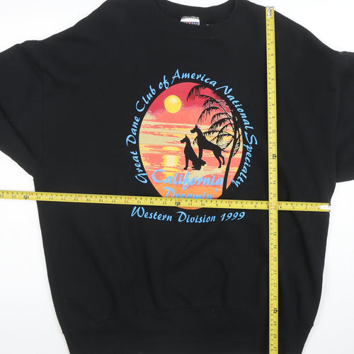 Jerzees Men’s Black XL Pullover Sweatshirt California Dreamin’ Retro Graphic