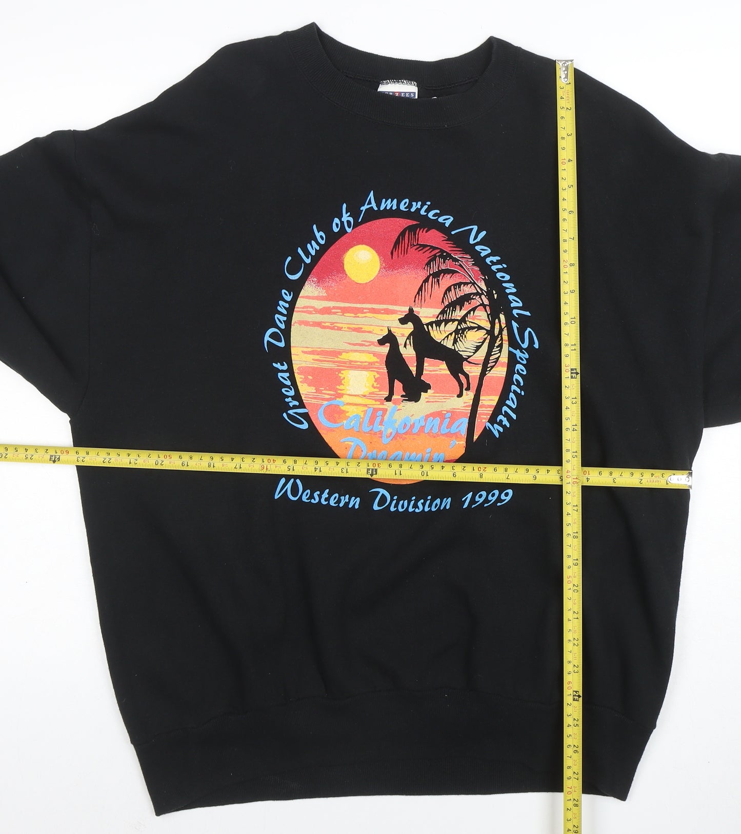 Jerzees Men’s Black XL Pullover Sweatshirt California Dreamin’ Retro Graphic