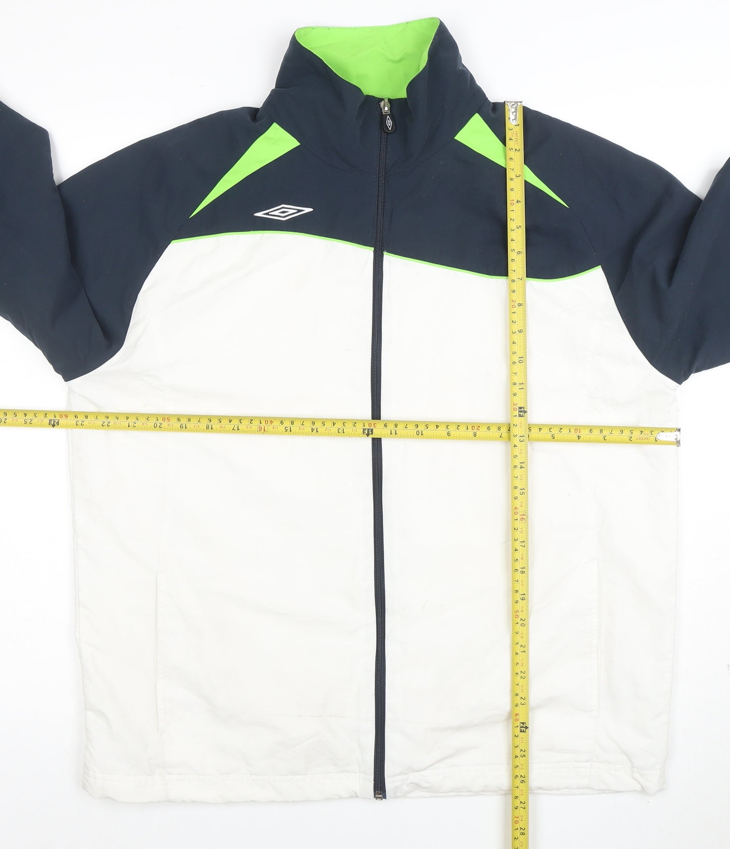 Umbro Mens White L Windbreaker Jacket Lightweight Sports Full Zip