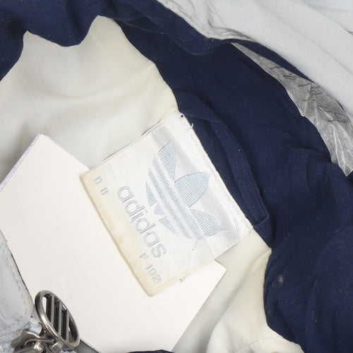 Adidas Men's Blue 90s Windbreaker Jacket Size L Retro Full Zip Hooded