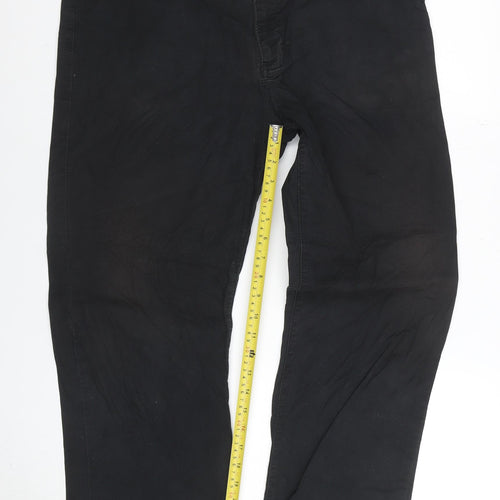 Lee Cooper Men's Black Straight Fit Denim Jeans Size L 36x32