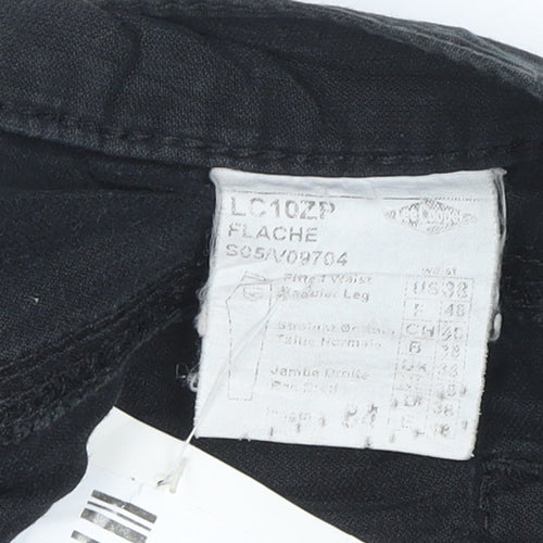 Lee Cooper Men's Black Straight Fit Denim Jeans Size L 36x32