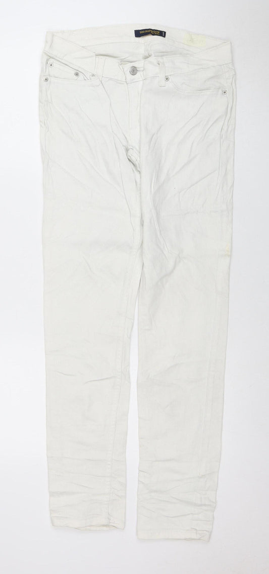 Levi's Men's White Straight Denim Jeans M Regular Fit