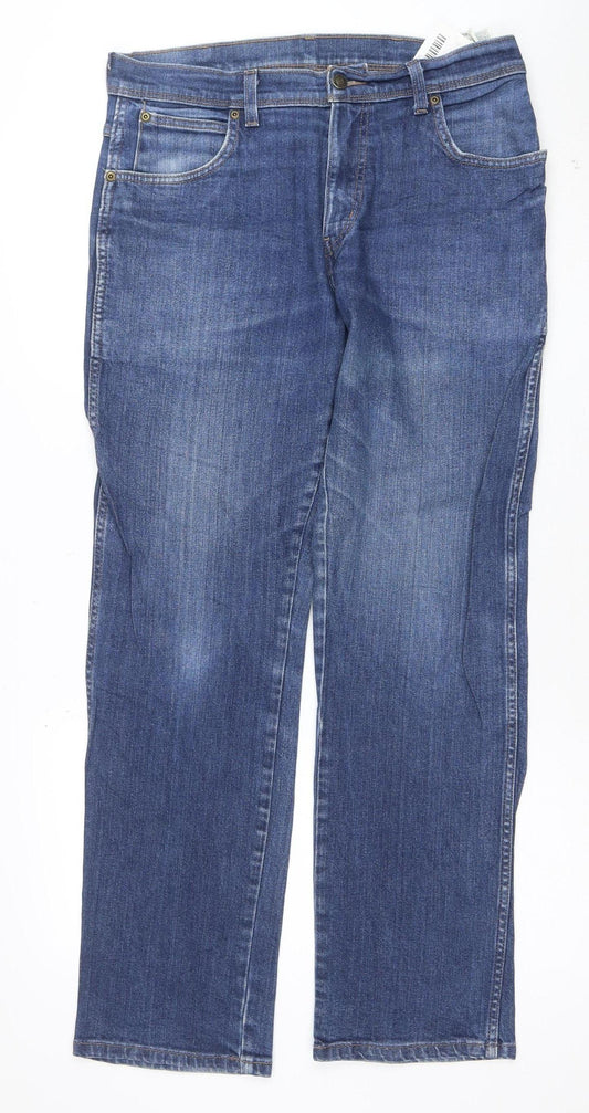 Wrangler Men's Blue Regular Fit Straight Denim Jeans W33 L32