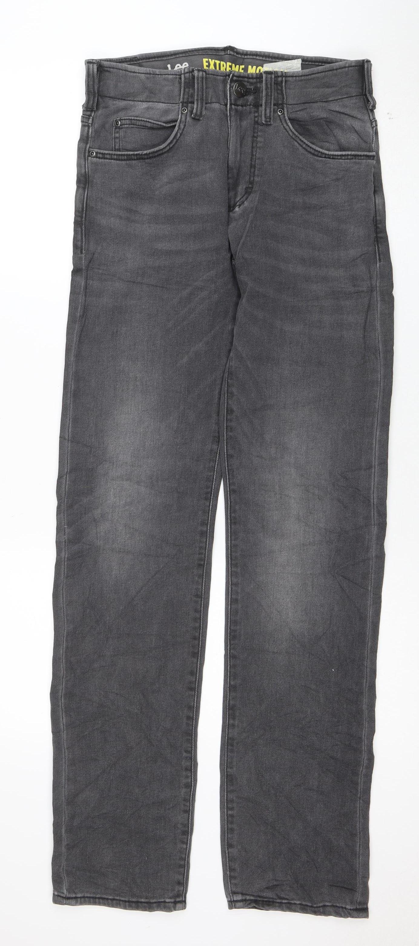 Lee Men’s Grey Straight Fit Performance Denim Jeans 34W 32L