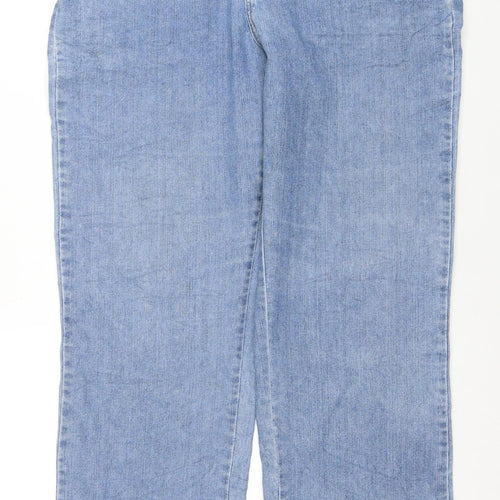 Lee Women's Blue Relaxed Straight Leg Mid Rise Jeans Size 16