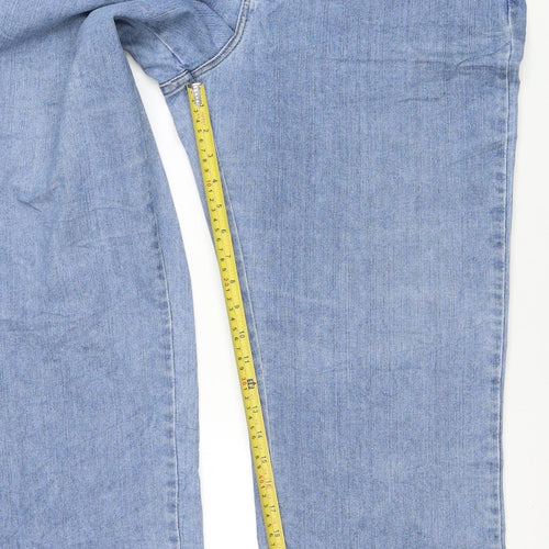 Lee Women's Blue Relaxed Straight Leg Mid Rise Jeans Size 16