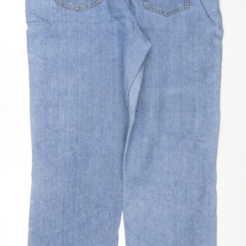 Lee Women's Blue Relaxed Straight Leg Mid Rise Jeans Size 16