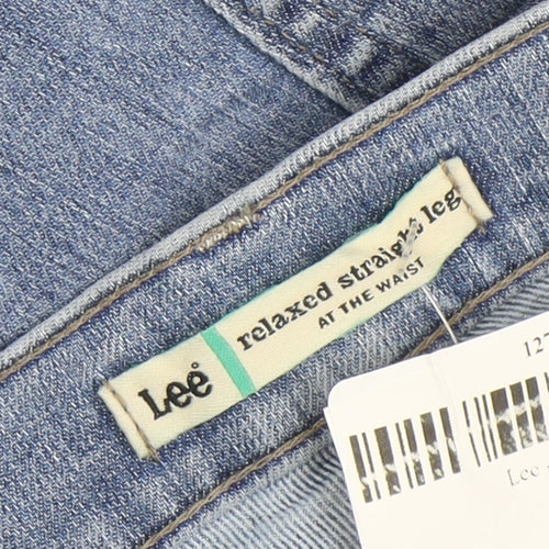 Lee Women's Blue Relaxed Straight Leg Mid Rise Jeans Size 16
