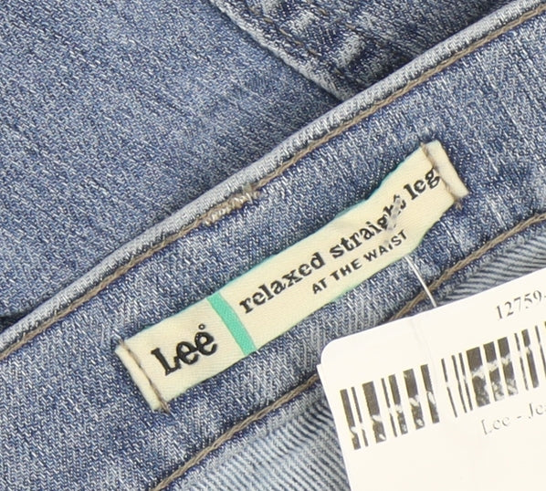 Lee Women's Blue Relaxed Straight Leg Mid Rise Jeans Size 16