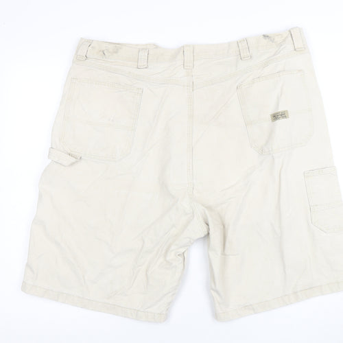 Wrangler Men's Beige Cargo Shorts Size L Cotton Canvas Workwear