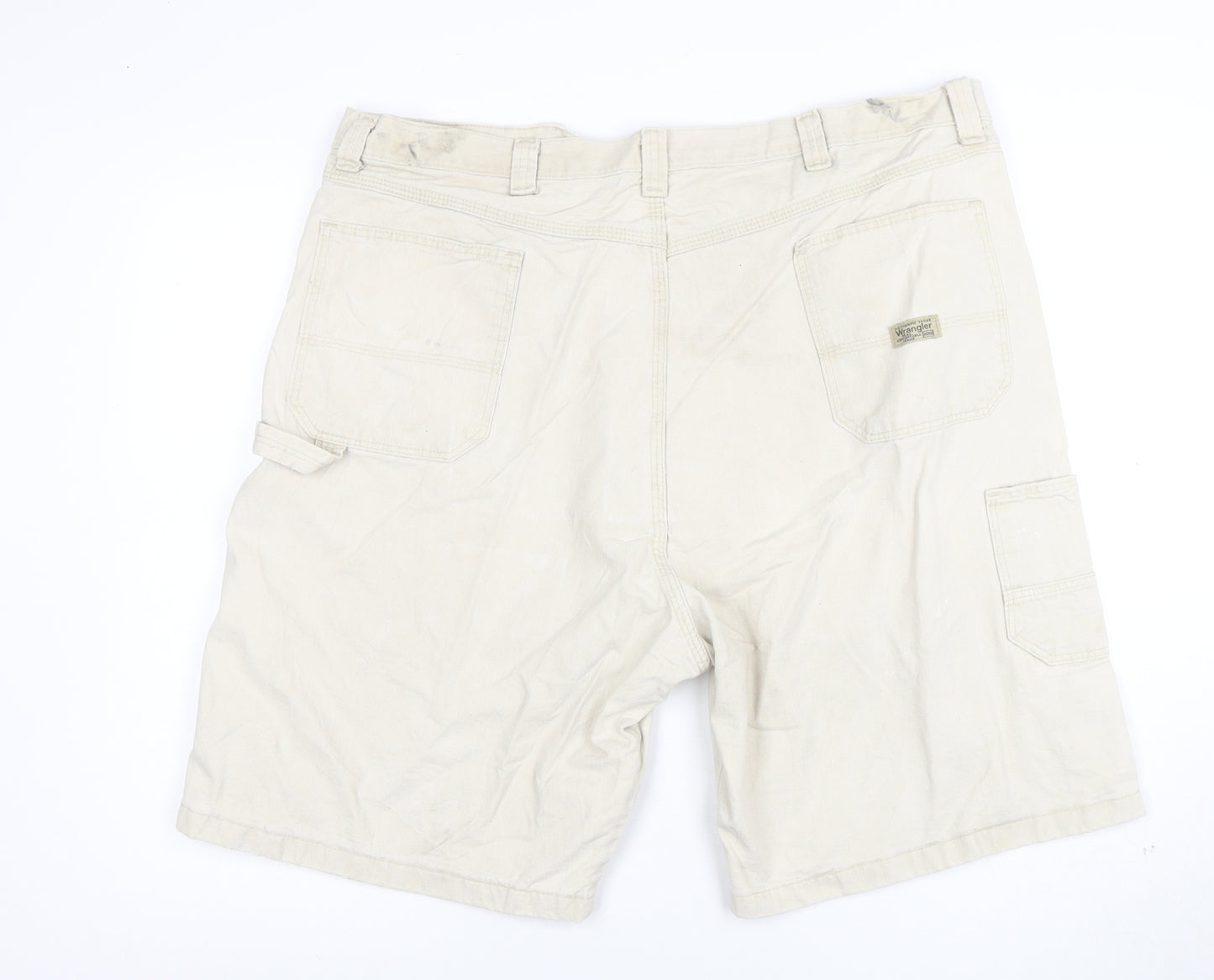 Wrangler Men's Beige Cargo Shorts Size L Cotton Canvas Workwear