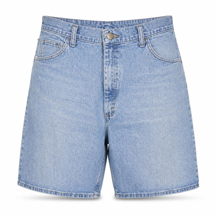Front view of Wrangler Men's Blue Denim Relaxed Fit Shorts, size 44