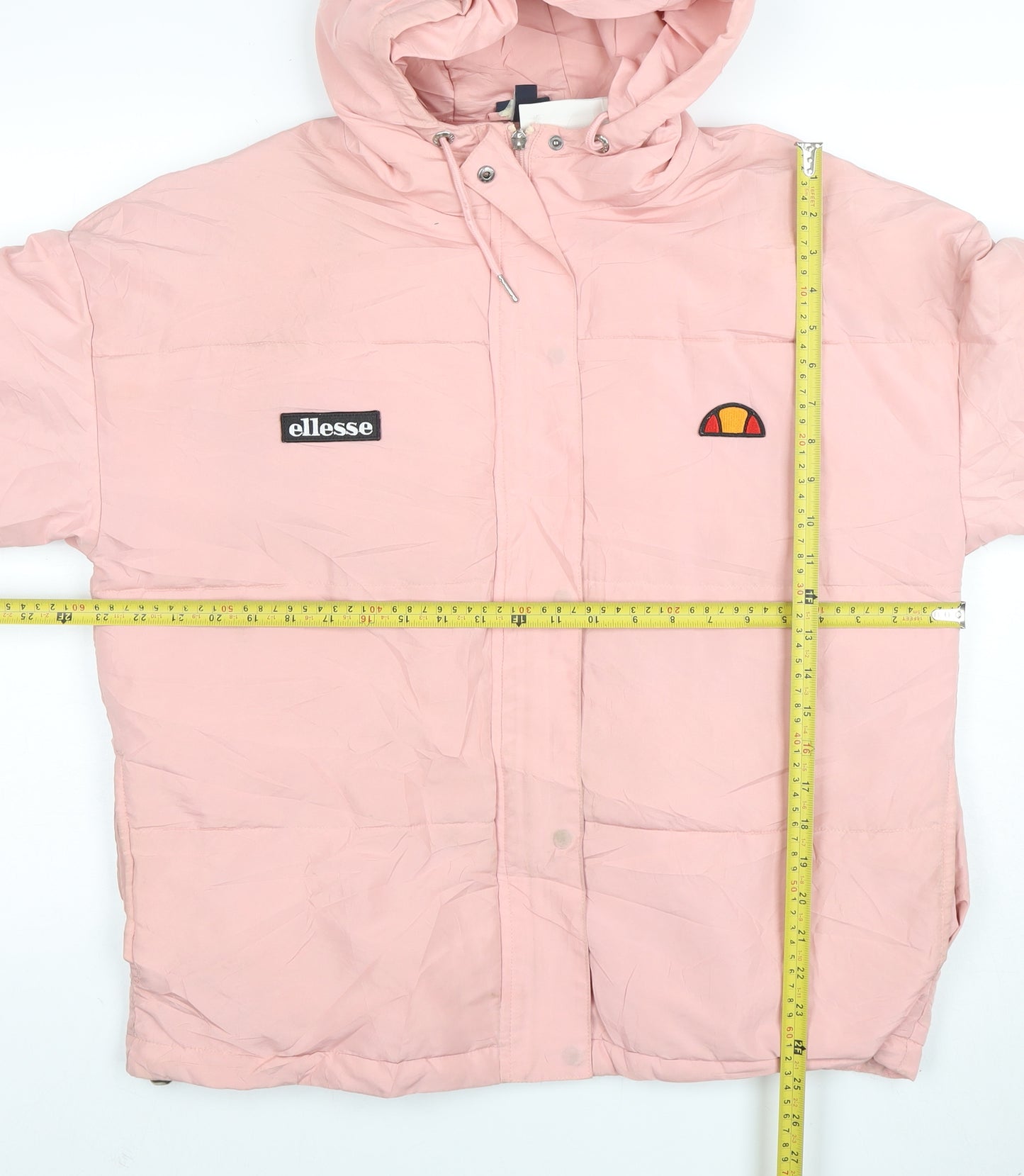 Ellesse Womens Pink Hooded Puffer Jacket Size 10 Very Good