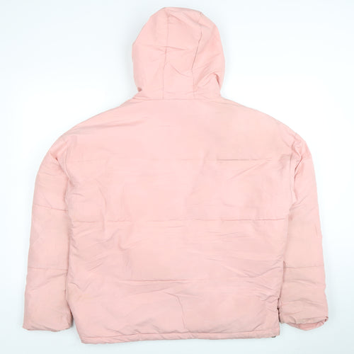 Ellesse Womens Pink Hooded Puffer Jacket Size 10 Very Good