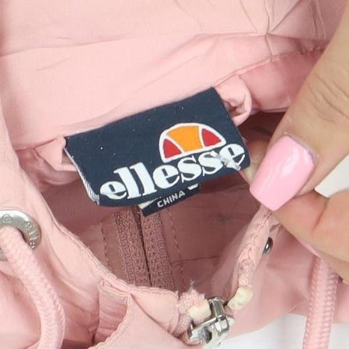 Ellesse Womens Pink Hooded Puffer Jacket Size 10 Very Good