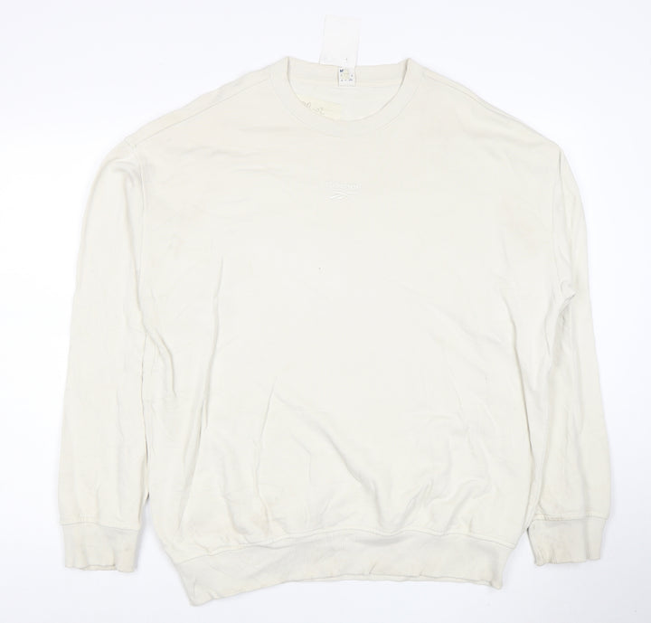 Reebok Women’s Beige Cotton Pullover Sweatshirt M