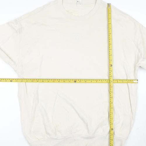 Reebok Women’s Beige Cotton Pullover Sweatshirt M